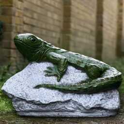 Outdoor Lizard Figurine Concrete Reptile Sculpture Cement Animal Decoration Handmade Art Front Door Ornament Lizard Lover Gift