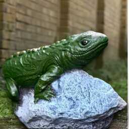 Outdoor Lizard Figurine Concrete Reptile Sculpture Cement Animal Decoration Handmade Art Front Door Ornament Lizard Lover Gift - thumbnail 2