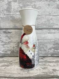 Santa Robin Vase, Glittery, Tree Xmas Decoration, Christmas Decorations - thumbnail 1