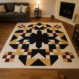 starburst Quilt Pattern - Modern Geometric Design, 72x72 Throw - PDF Pattern