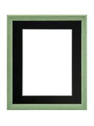 Crown Green Photo Frame With Black Mount, Wooden Bobbin Distressed - thumbnail 1