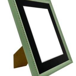 Crown Green Photo Frame With Black Mount, Wooden Bobbin Distressed - thumbnail 3
