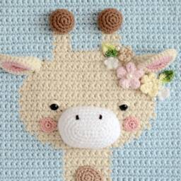 Crochet Giraffe Nursery Wall Hanging - Handmade Baby Room Decor - thumbnail 4
