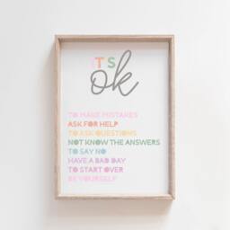 Girls Affirmation Print, Bedroom, Pastel Colours, Rainbow Wall Art, Positive Prints, Nursery, Playroom, Feelings Poster, Teacher - thumbnail 1