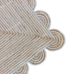 Scalloped Natural Jute Rug, Scallop Edge Bohemian Custom Size Boho Decor Eco Friendly Shape Rug - thumbnail 4