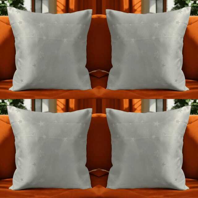 Set Of 4 Cream Cotton Blend Cushion Covers - 18x18 Inch - Hidden Zip Worldwide Shipping - image 1