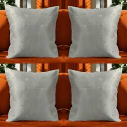 Set Of 4 Cream Cotton Blend Cushion Covers - 18x18 Inch - Hidden Zip Worldwide Shipping - thumbnail 1