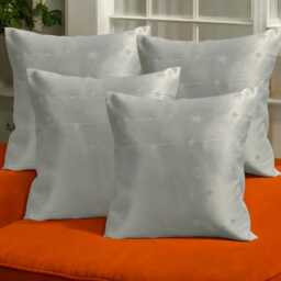 Set Of 4 Cream Cotton Blend Cushion Covers - 18x18 Inch - Hidden Zip Worldwide Shipping - thumbnail 2