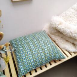 Handwoven Cushion Cover - Modern, Graphic, Joyful One-Of-A-Kind - thumbnail 3