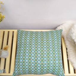 Handwoven Cushion Cover - Modern, Graphic, Joyful One-Of-A-Kind - thumbnail 2