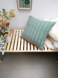 Handwoven Cushion Cover - Modern, Graphic, Joyful One-Of-A-Kind - thumbnail 1