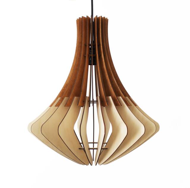 Wood Pendant Light, Modern Chandelier Lighting, Dining Ceiling Light Fixture, Hanging Lamp-Shade Scandinavian Style - image 1