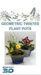 Modern Twisted Plant Pot, Multicoloured Geometric Planter, 3D Printed - thumbnail 3