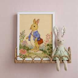 Peter Rabbit Nursery Art Print Vintage Storybook Illustration - thumbnail 2