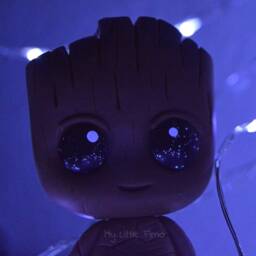 Groot Figure - Galaxy Decoration Polymer Clay Cute Kawaii Cake Topper Tree Trunk - thumbnail 4