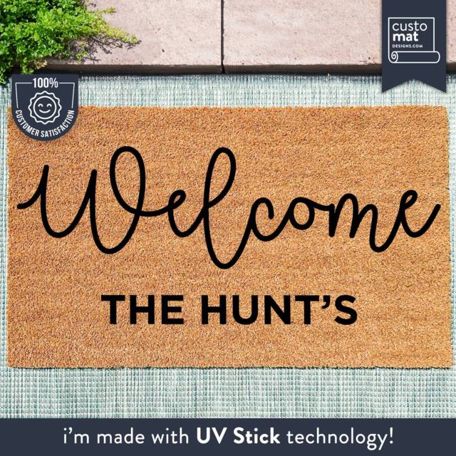 Personalized Welcome Doormat - Customized Family Name Mat New Home Gift Housewarming - image 1