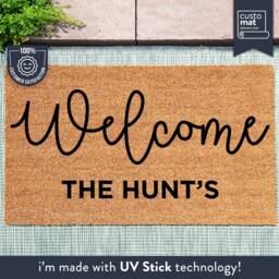 Personalized Welcome Doormat - Customized Family Name Mat New Home Gift Housewarming - thumbnail 1