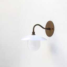 Brass Wall Sconce Light With Glass Shade-Bathroom Vanity Light-Minimal Light - Sconce Light-Ul Listed - No. Lm2 No.0403 - thumbnail 2