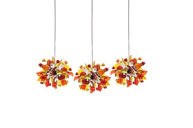 Pendant Chandelier, Pendants Lights, Ceiling Light With Warm Color Flowers & Leaves Round Shape For Kitchen Island - image 1