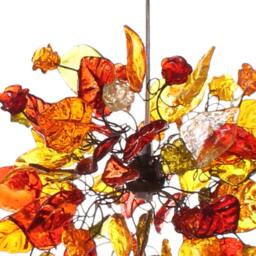 Pendant Chandelier, Pendants Lights, Ceiling Light With Warm Color Flowers & Leaves Round Shape For Kitchen Island - thumbnail 3