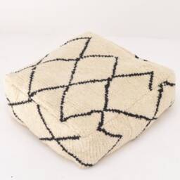Beni Ourain Floor Cushion , Cushion, Bohemian Pillow, Moroccan Floor Pouf, Cushion - thumbnail 3