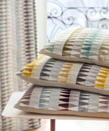 Velvet Geometric Pillow Cover - Beige, Red, Blue, Green & Mauve - thumbnail 1