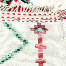 Authentic Colorful Azilal Rug With Berber Patterns From Beni Ourain Tribe. Diamond Wool Carpet. Well Hand Woven Moroccan - thumbnail 2