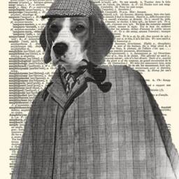 Dog Prints Fun Doggy Art Posters, Printed On Vintage Dictionary Pages - thumbnail 3
