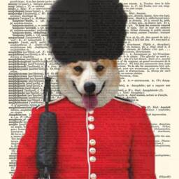 Dog Prints Fun Doggy Art Posters, Printed On Vintage Dictionary Pages - thumbnail 2