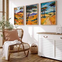 Set Of 3 Kenya Poster, Africa Safari Wildlife Adventure African Travel Print, Wall Decor - thumbnail 4