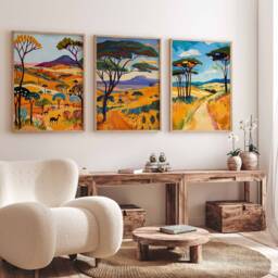Set Of 3 Kenya Poster, Africa Safari Wildlife Adventure African Travel Print, Wall Decor - thumbnail 2