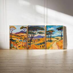 Set Of 3 Kenya Poster, Africa Safari Wildlife Adventure African Travel Print, Wall Decor - thumbnail 3