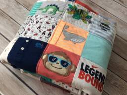 Memory Quilt, Baby Clothes Deposit, Remembrance Bereavement Gift, Keepsake Memorial Blanket, Custom T Shirt - thumbnail 1