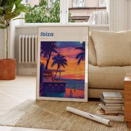 Ibiza Travel Print - Poster Night Life Bar Wall Art Balearic Islands - thumbnail 2