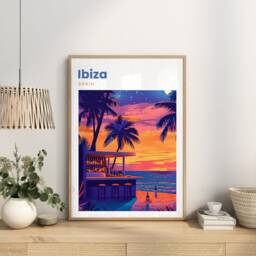 Ibiza Travel Print - Poster Night Life Bar Wall Art Balearic Islands - thumbnail 3