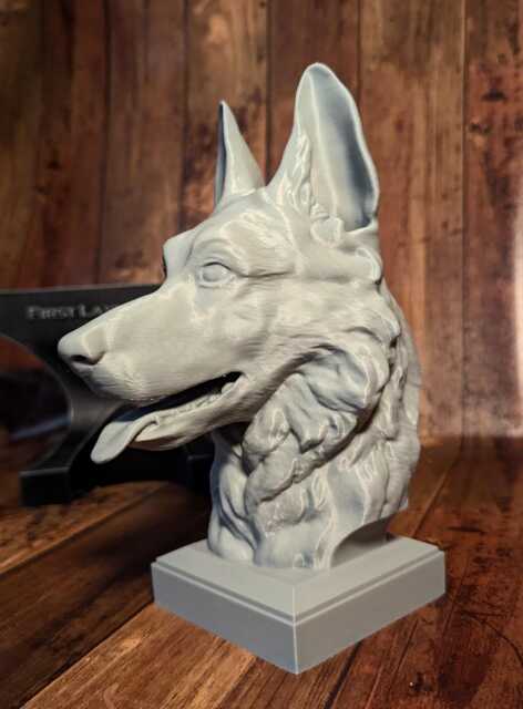 3D Printed German Shepherd Bust Pet Memorial Decor - image 1