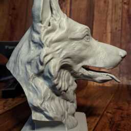 3D Printed German Shepherd Bust Pet Memorial Decor - thumbnail 3