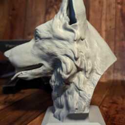 3D Printed German Shepherd Bust Pet Memorial Decor - thumbnail 2