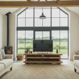 Handmade Rustic Pine Wood Tv Stand, Extra Large Media Console With Open Shelves - thumbnail 2