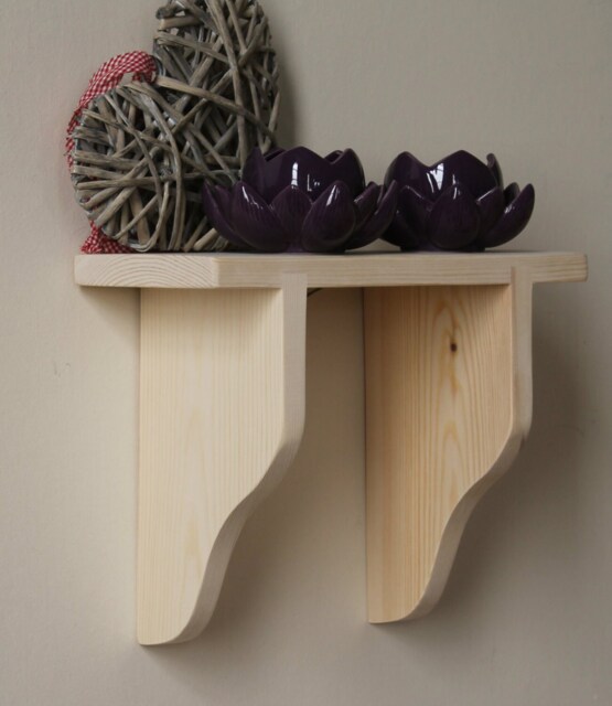 Painted Wood Wall Shelf Shabby Chic Kitchen Storage - image 1