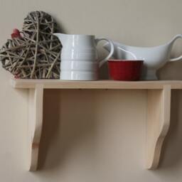 Painted Wood Wall Shelf Shabby Chic Kitchen Storage - thumbnail 3