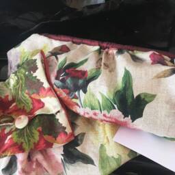 Fiore Botanico Fabric By The Meter/Linen/Red Flowers Carlucci Jab 5 Colors - thumbnail 3