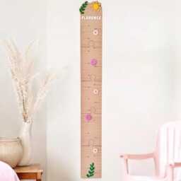 Personalised Wooden Height Chart, Kids Growth Nursery Decor, Room Baby Girl Gift, Wall Shower Gift - thumbnail 3