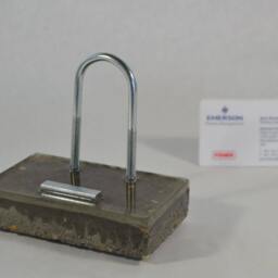 Concrete Business Card Holder Stand - Office Gift Decor Desk Top Corporate, Executive, Construction Metal Accent - thumbnail 2
