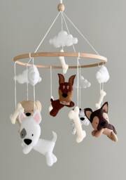 Custom Bog Mobile Puppies Crib For Nursery Decor Neutral Animals Baby New Gift Mom