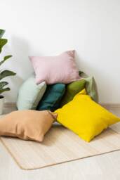 Linen Cushion Covers Set Of 2, Zippered Pillowcases, Pillow With Zipper Closure