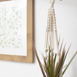 2-Tier Macrame Plant Hanger - Indoor Recycled Cotton Planter For Medium Pots - thumbnail 3