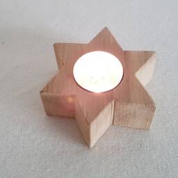 Luminous Wooden Star - Tealight Holder - thumbnail 3