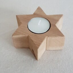 Luminous Wooden Star - Tealight Holder - thumbnail 2