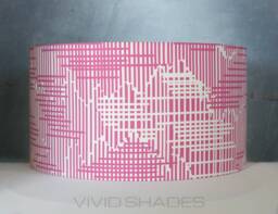 Geometric Lampshade High Quality Fabric Designed & Printed in England, Handmade By Vivid Shades, Pink Funky Ceiling Standard Lamp Shade - thumbnail 1